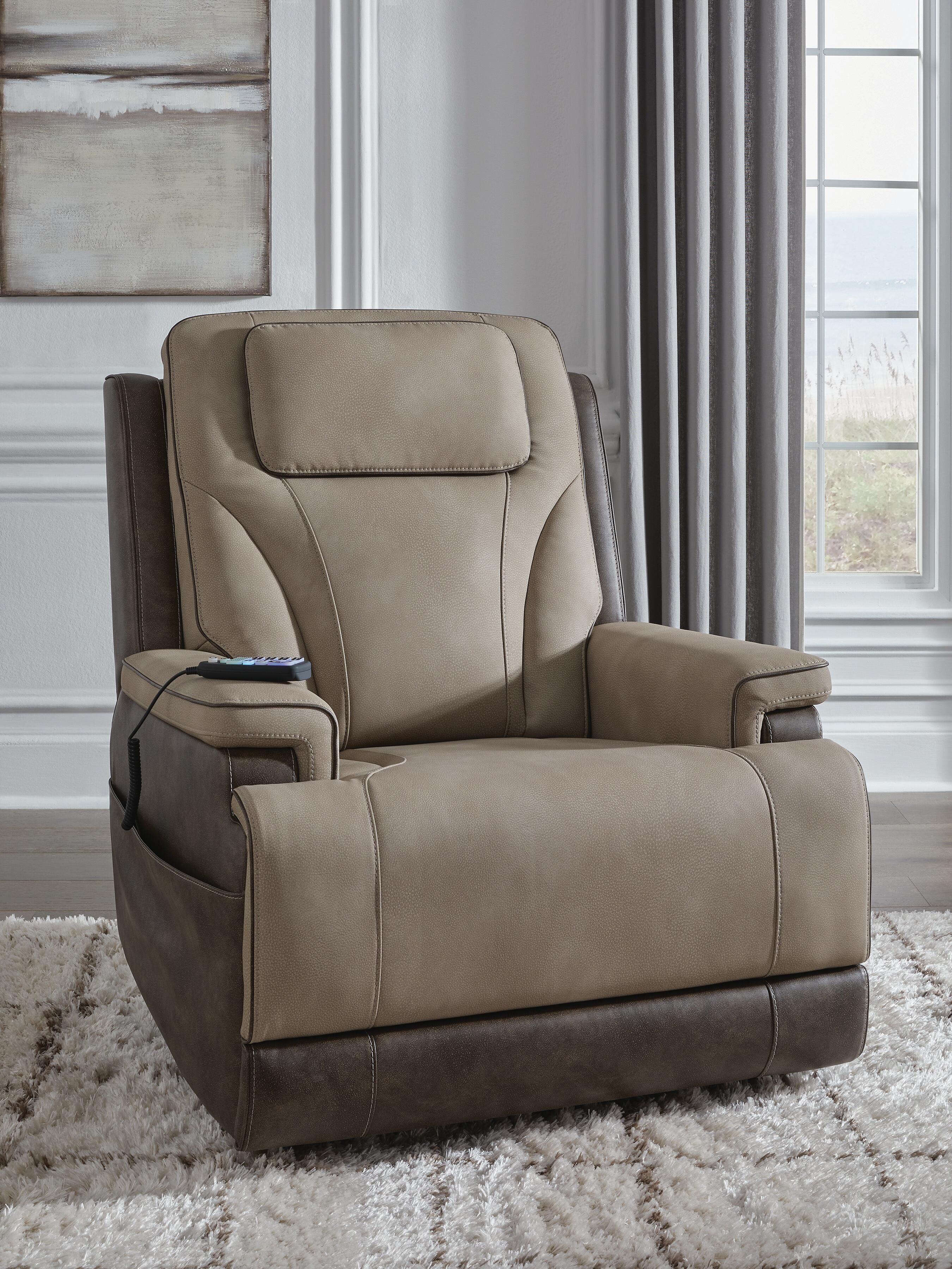 4Z-Peaceful Pause Power Lift Recliner (Brown/Beige)