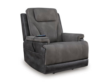 4Z-Peaceful Pause Power Lift Recliner (Black/Gray)