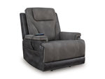 4Z-Peaceful Pause Power Lift Recliner (Black/Gray)