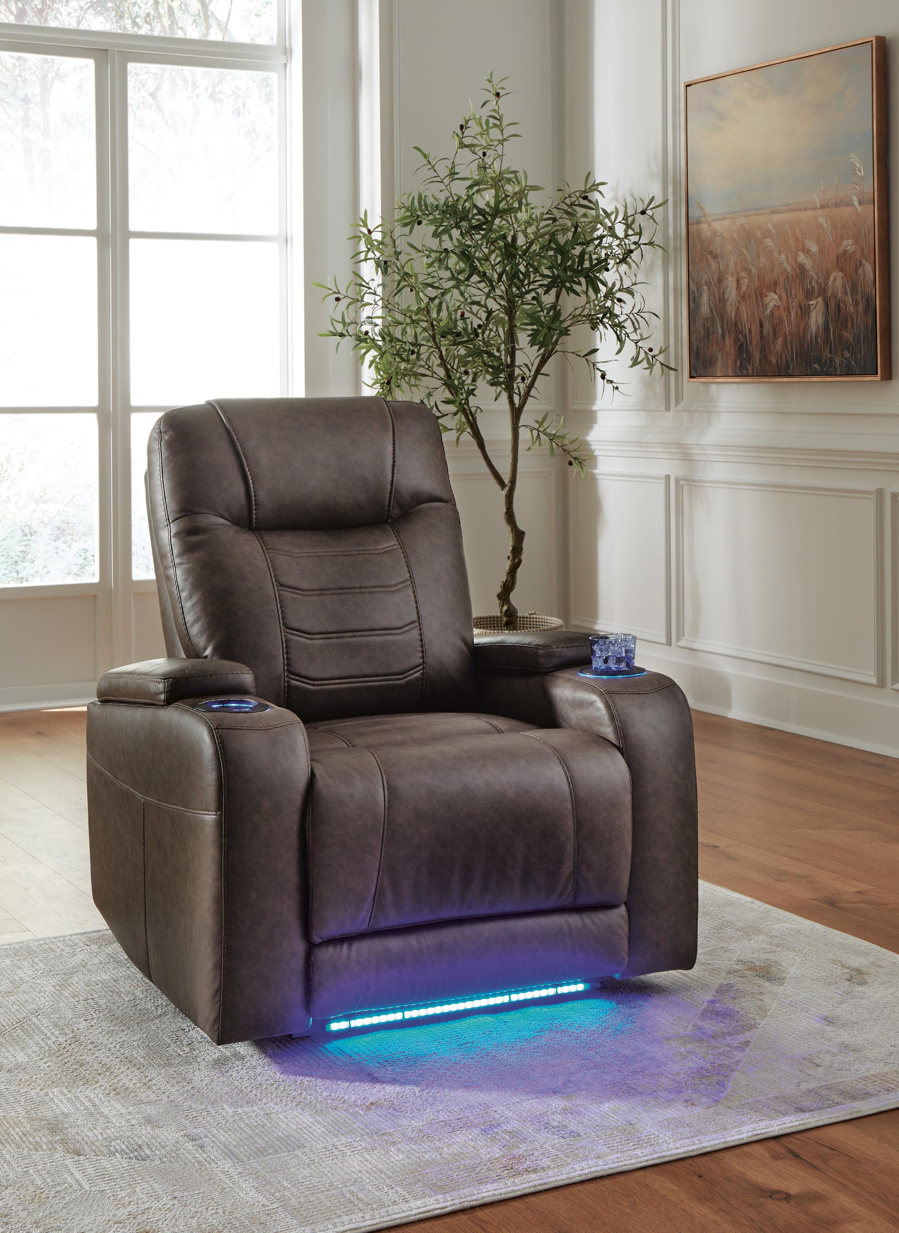 Schooner Rocks Power Recliner (Brown/Beige)