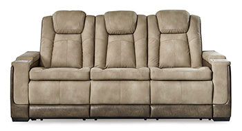 Next-Gen Durapella Power Reclining Sofa (Brown/Beige) 2