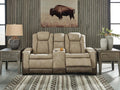 Next-Gen Durapella Power Reclining Loveseat with Console (Brown/Beige) 2