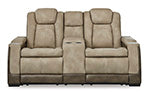 Next-Gen Durapella Power Reclining Loveseat with Console (Brown/Beige) 2