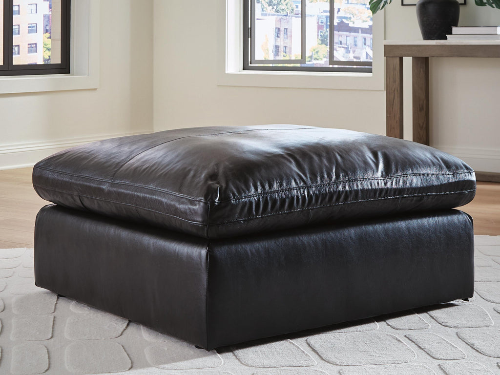 Emilia Oversized Accent Ottoman (Black/Gray)