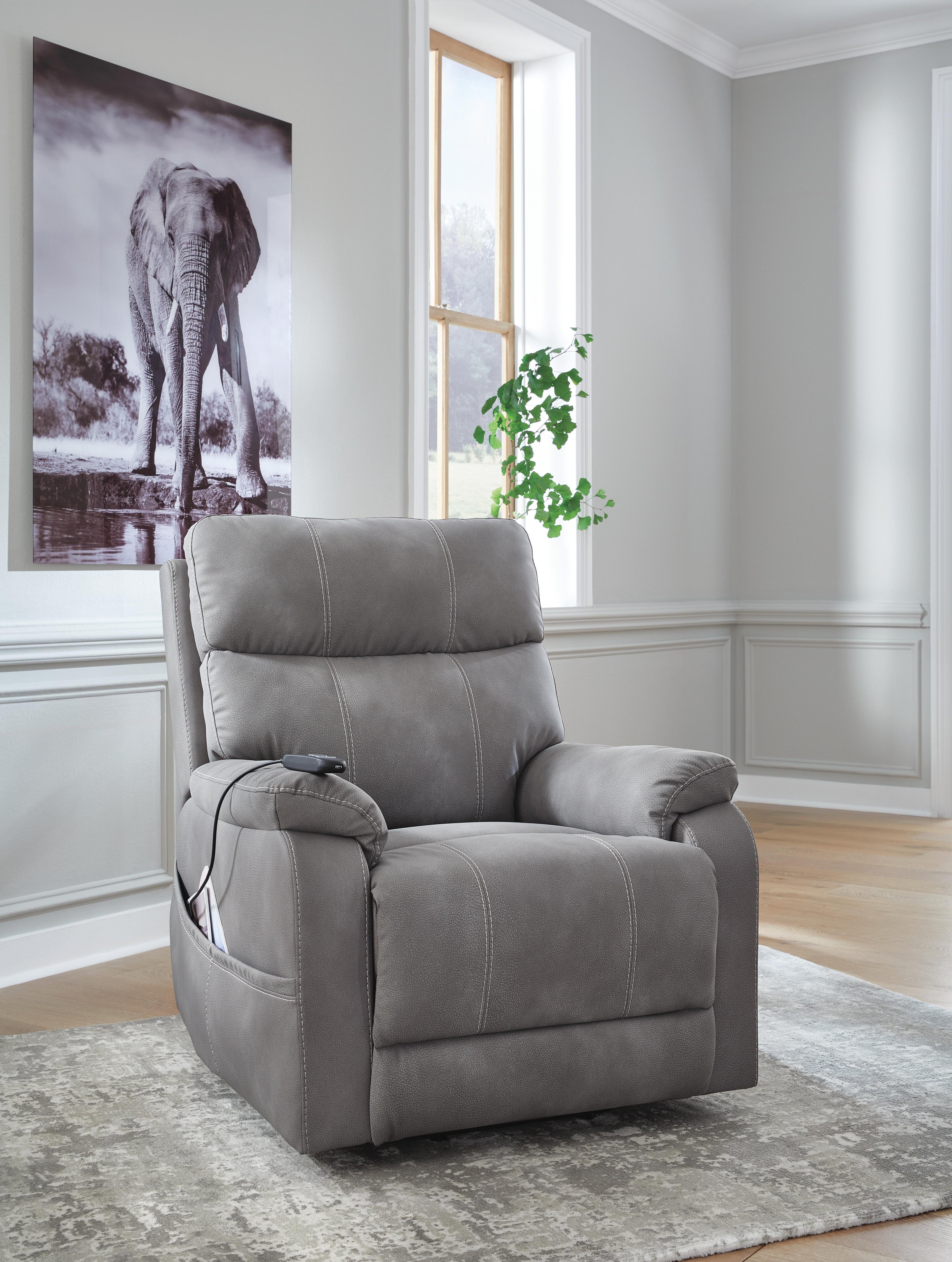 Next-Gen Durapella Power Lift Recliner (Black/Gray)