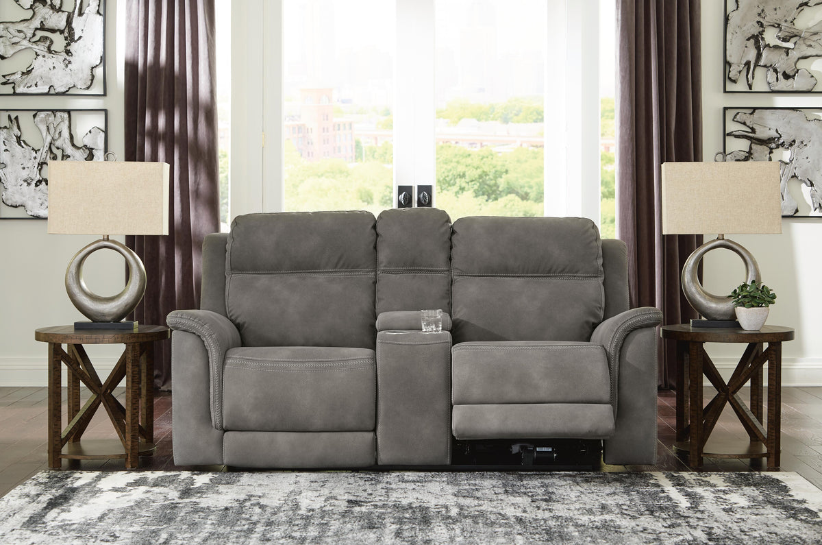 Next-Gen Durapella Power Reclining Loveseat with Console