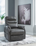 Strawbill Power Lift Recliner (Black/Gray)