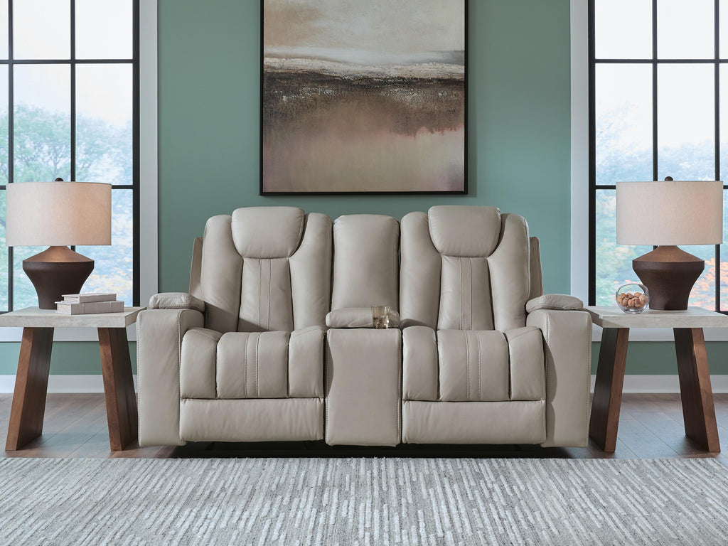 Elevate Edges Glider Reclining Loveseat with Console