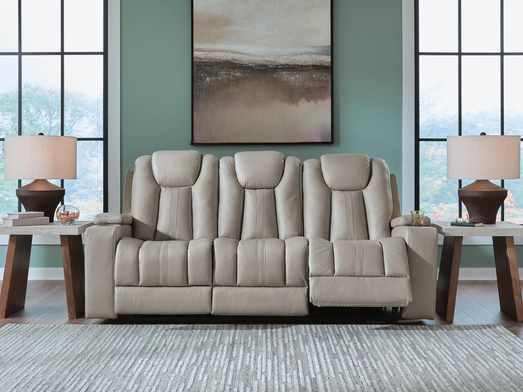 Elevate Edges Reclining Sofa with Drop Down Table