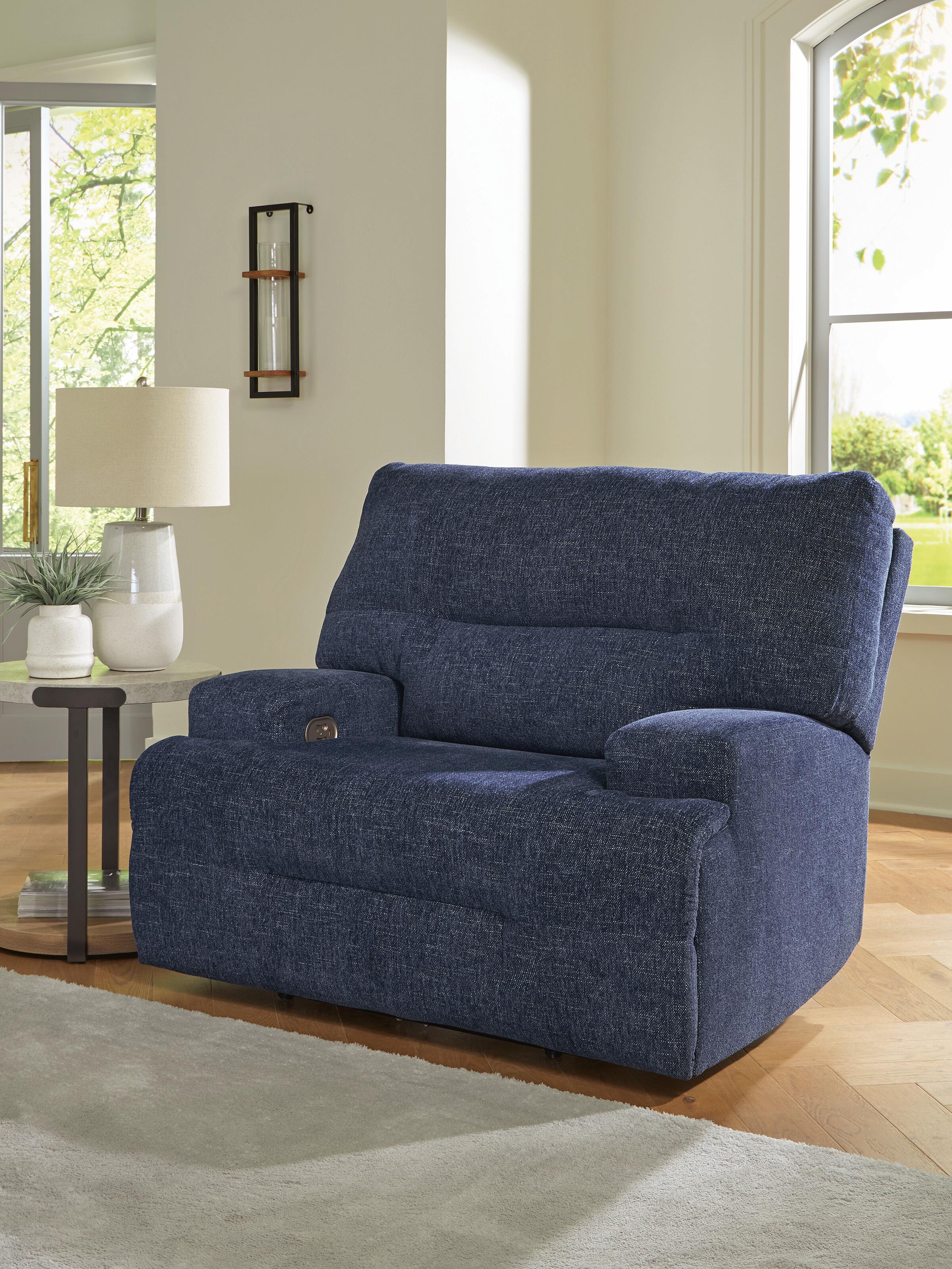 Acklen Place Oversized Power Recliner (Blue)
