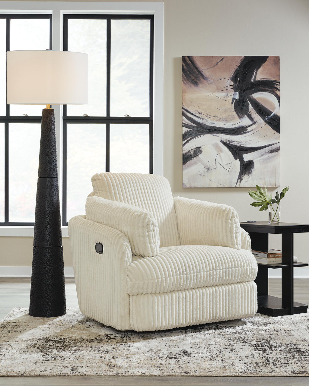 Tie-Breaker Swivel Glider Recliner (White)