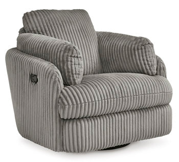 Tie-Breaker Swivel Glider Recliner (Black/Gray)