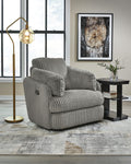 Tie-Breaker Swivel Glider Recliner (Black/Gray)