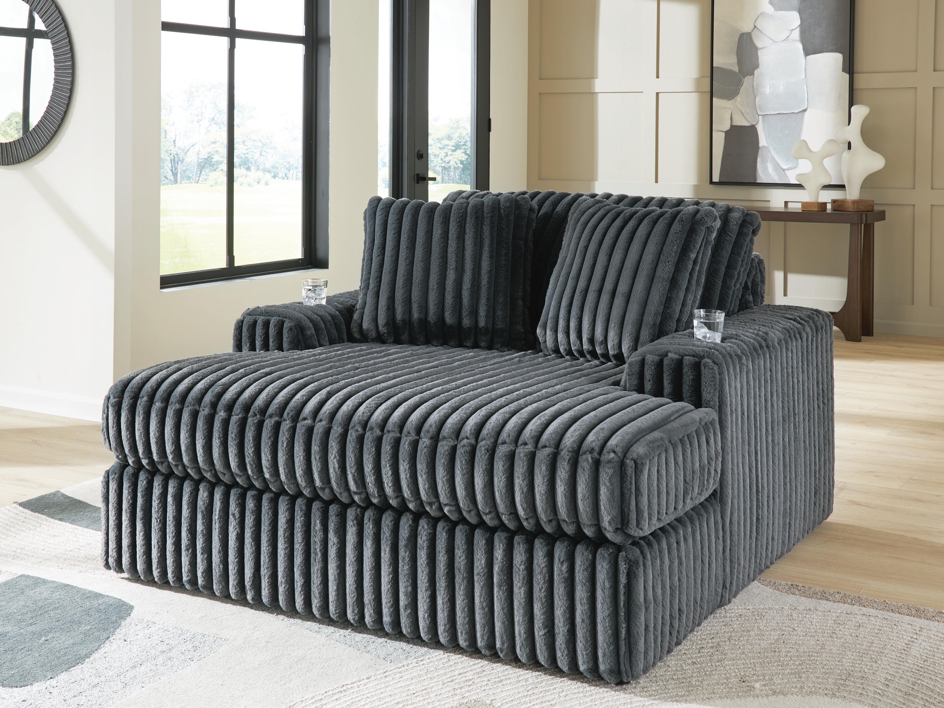 Midnight-Madness Oversized Chaise (Black/Gray) 2