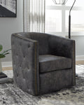 Brentlow Swivel Accent Chair (Black/Gray)