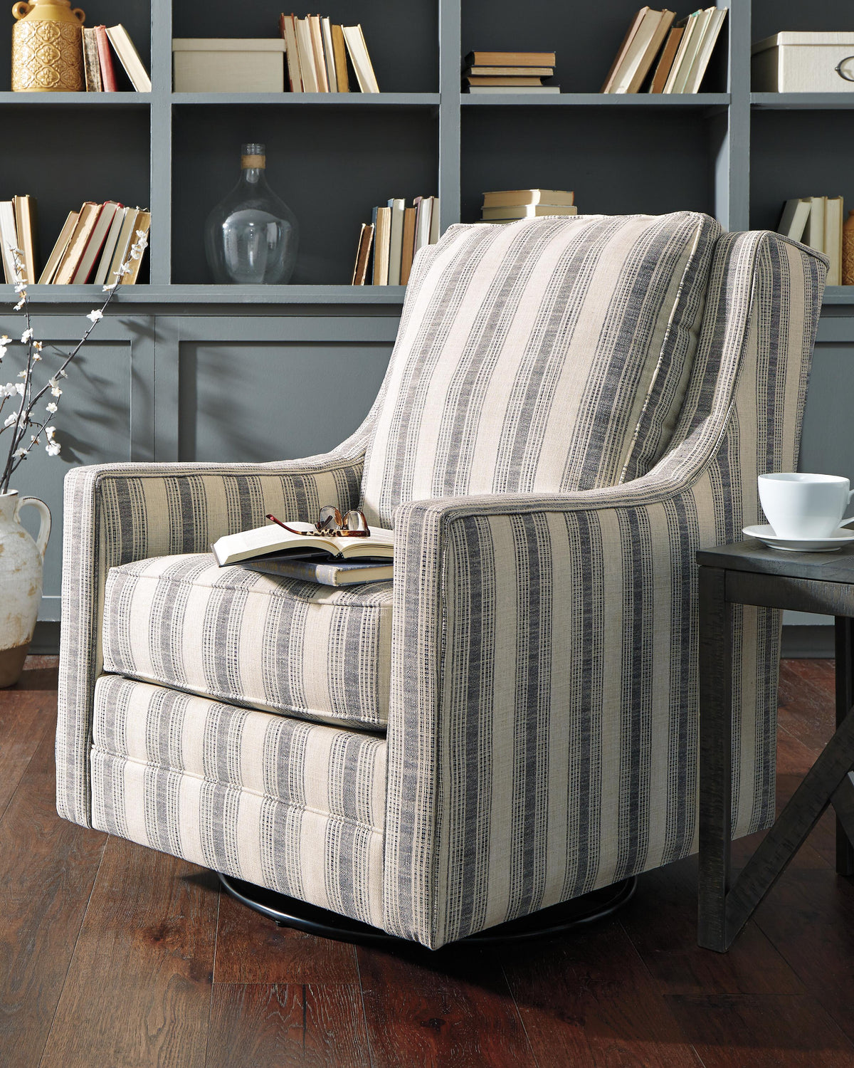 Kambria Swivel Glider Accent Chair (Two-Tone) 2