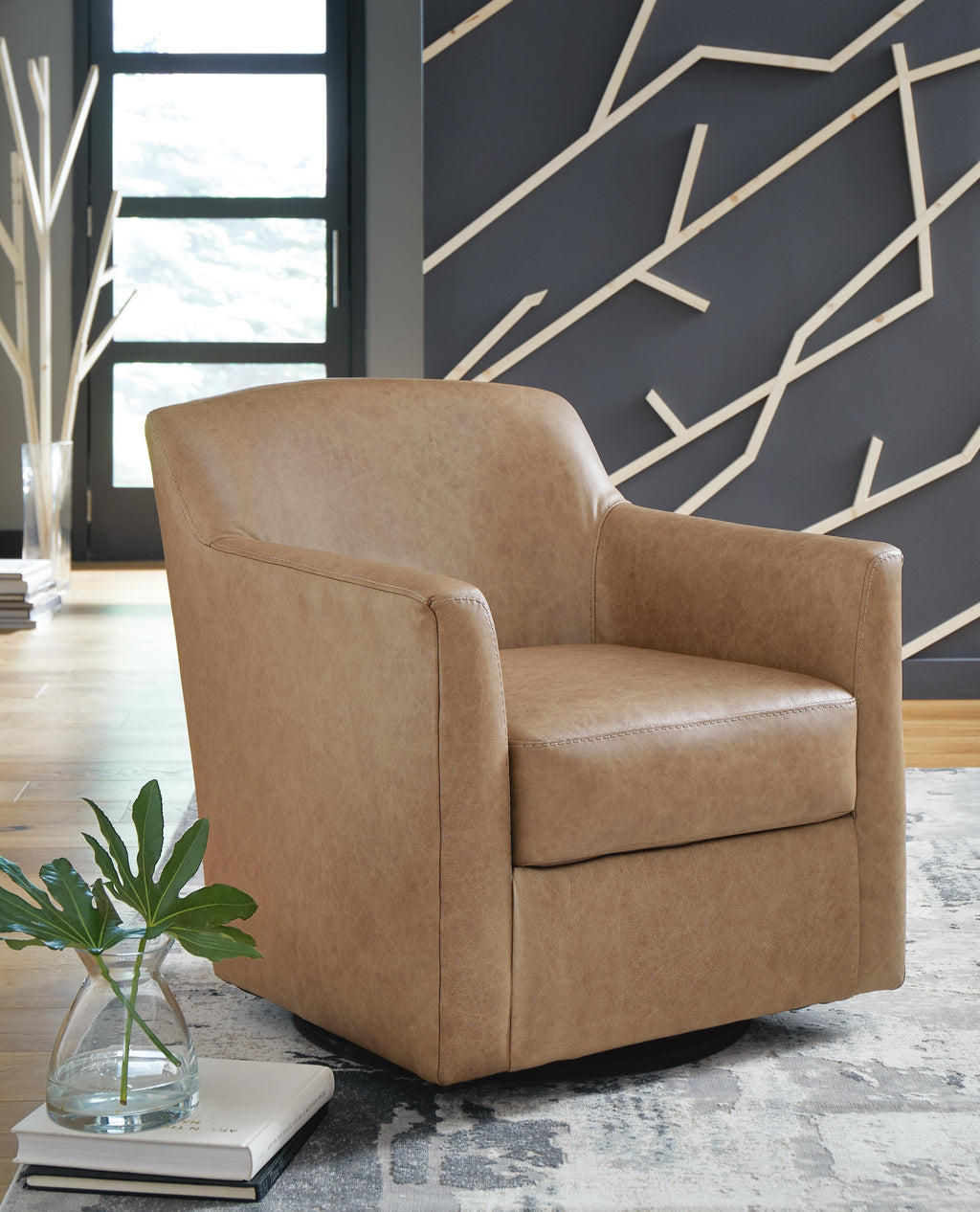Bradney Swivel Accent Chair (Brown/Beige) 2