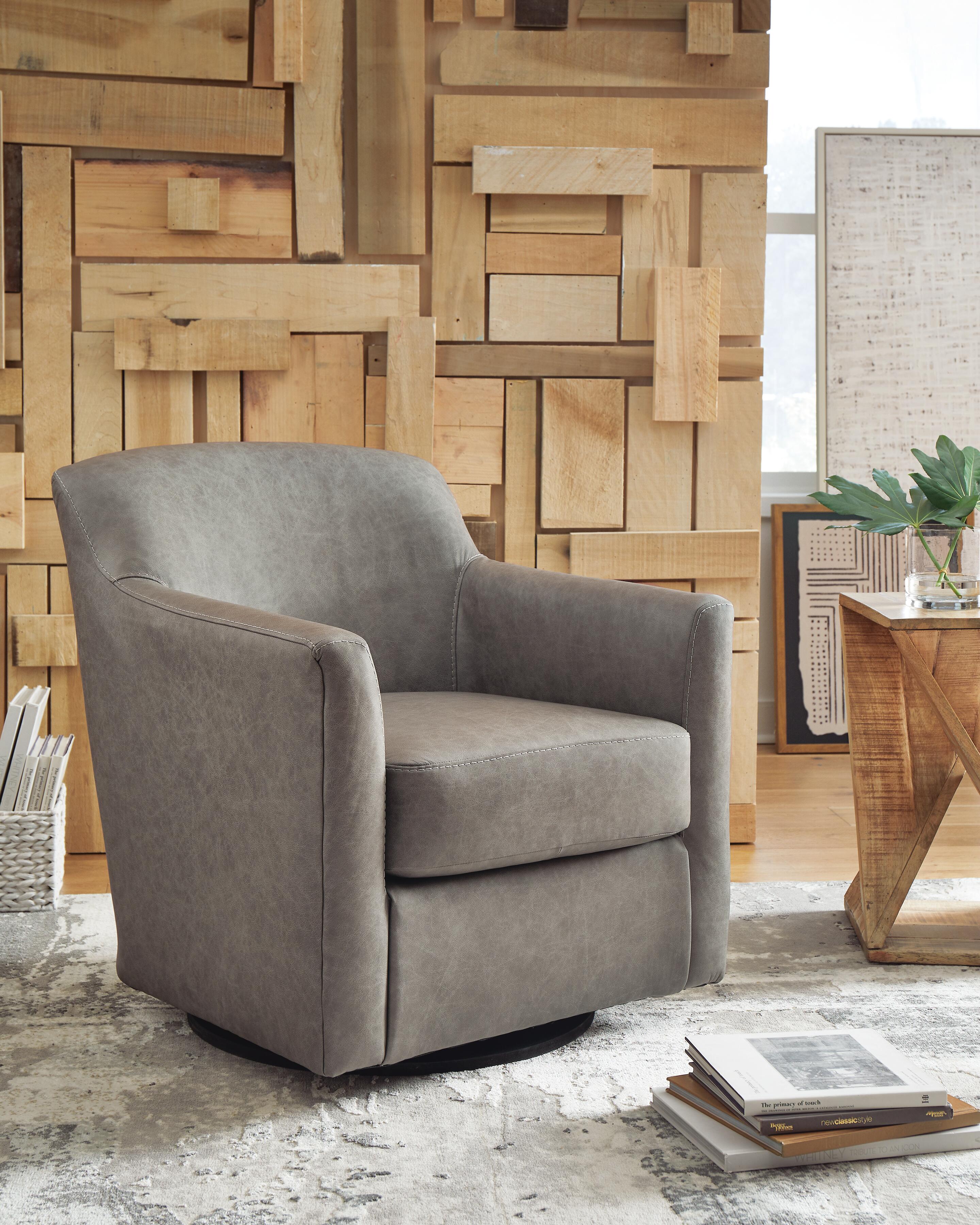 Bradney Swivel Accent Chair (Black/Gray) 2