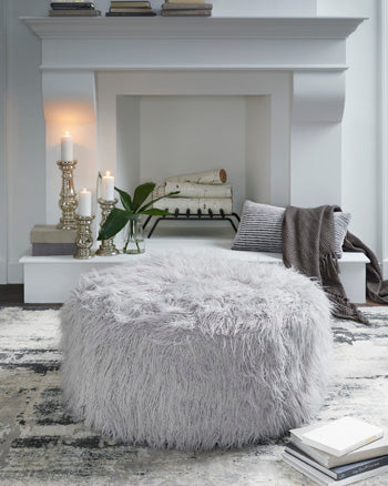 Galice Oversized Accent Ottoman (Black/Gray)