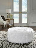Galice Oversized Accent Ottoman (White)