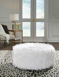Galice Oversized Accent Ottoman (White)