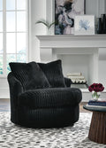 Gramwell Swivel Accent Chair (Black/Gray)
