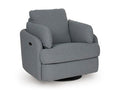 Alainmont Next-Gen Nuvella Swivel Power Recliner (Black/Gray)