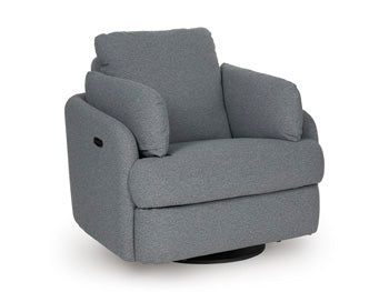Alainmont Next-Gen Nuvella Swivel Power Recliner (Black/Gray)