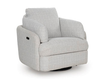 Alainmont Next-Gen Nuvella Swivel Power Recliner (White)