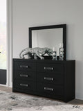 Maeling Dresser and Mirror (Black/Gray)