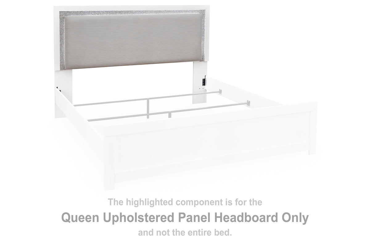 Maeling Upholstered Panel Headboard (White)