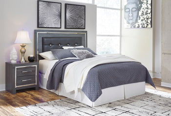 Lodanna Upholstered Panel Headboard (Black/Gray)