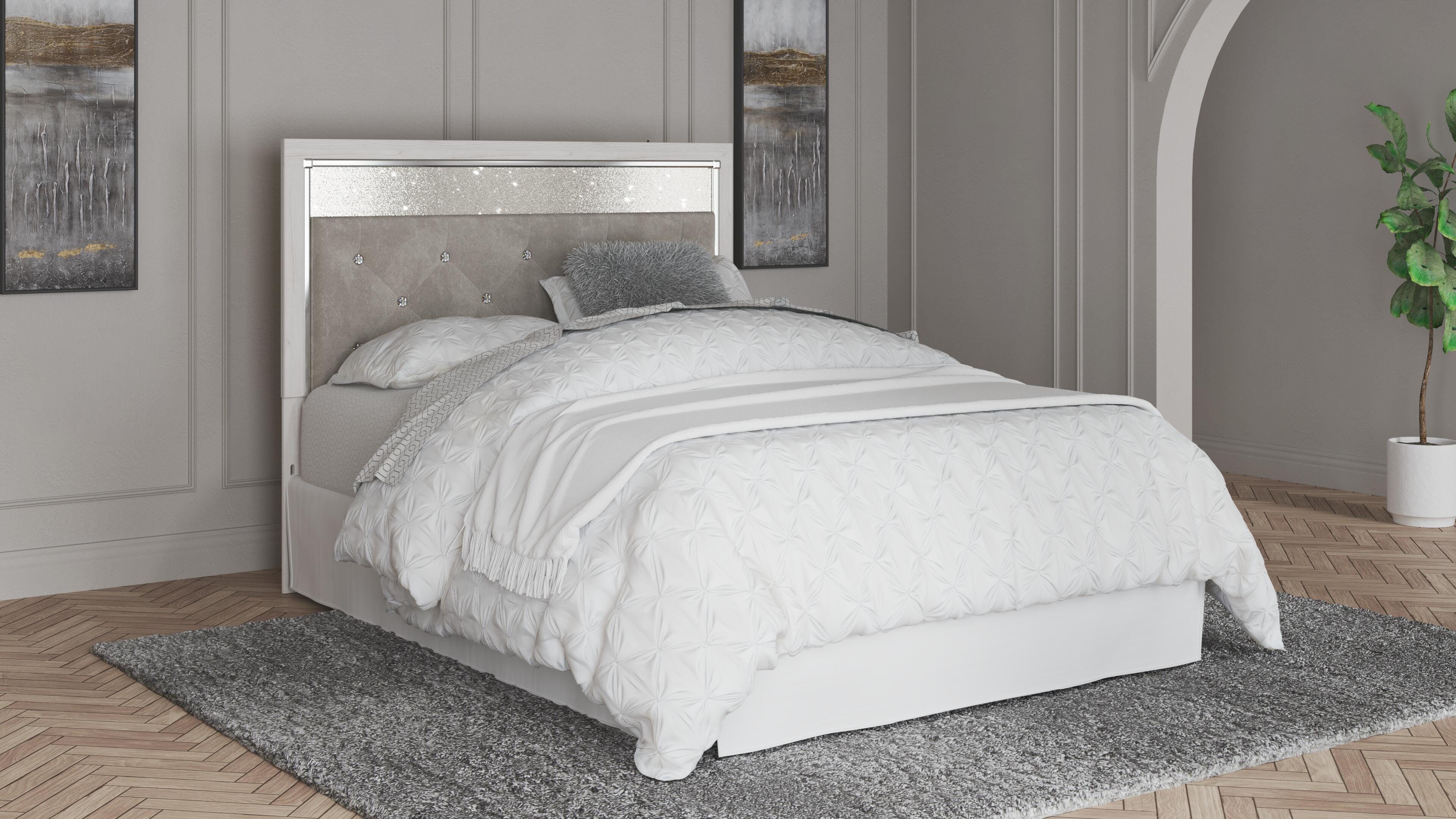 Altyra Upholstered Panel Headboard (White)