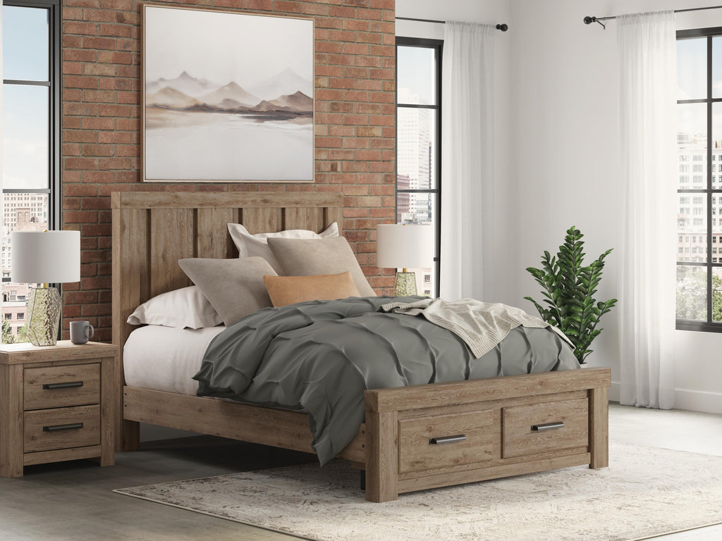 Oliandon Panel Storage Bed