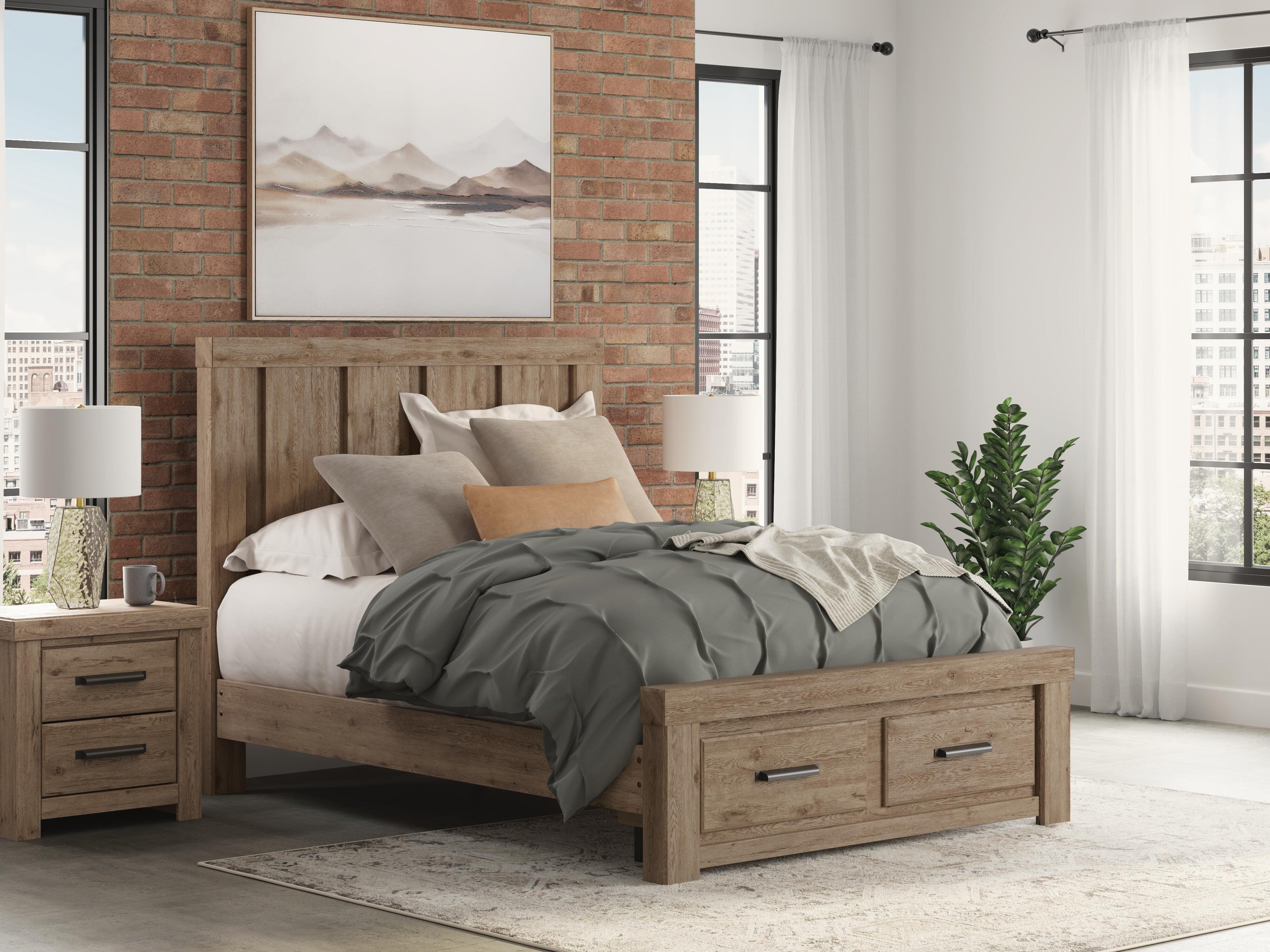 Oliandon Panel Storage Bed