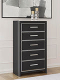 Zuraleus Chest of Drawers (Black/Gray)