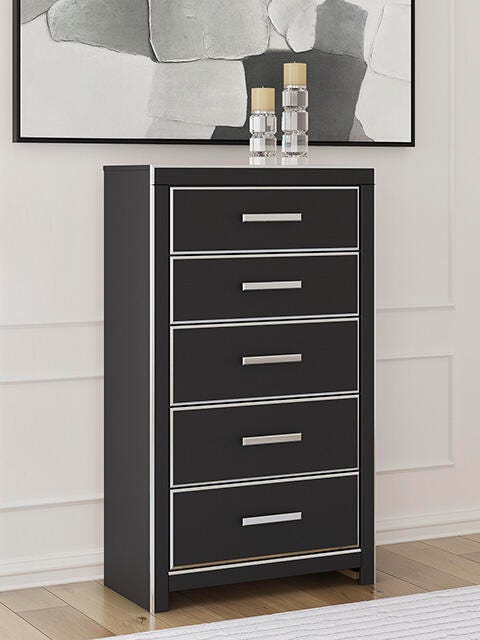 Zuraleus Chest of Drawers (Black/Gray)