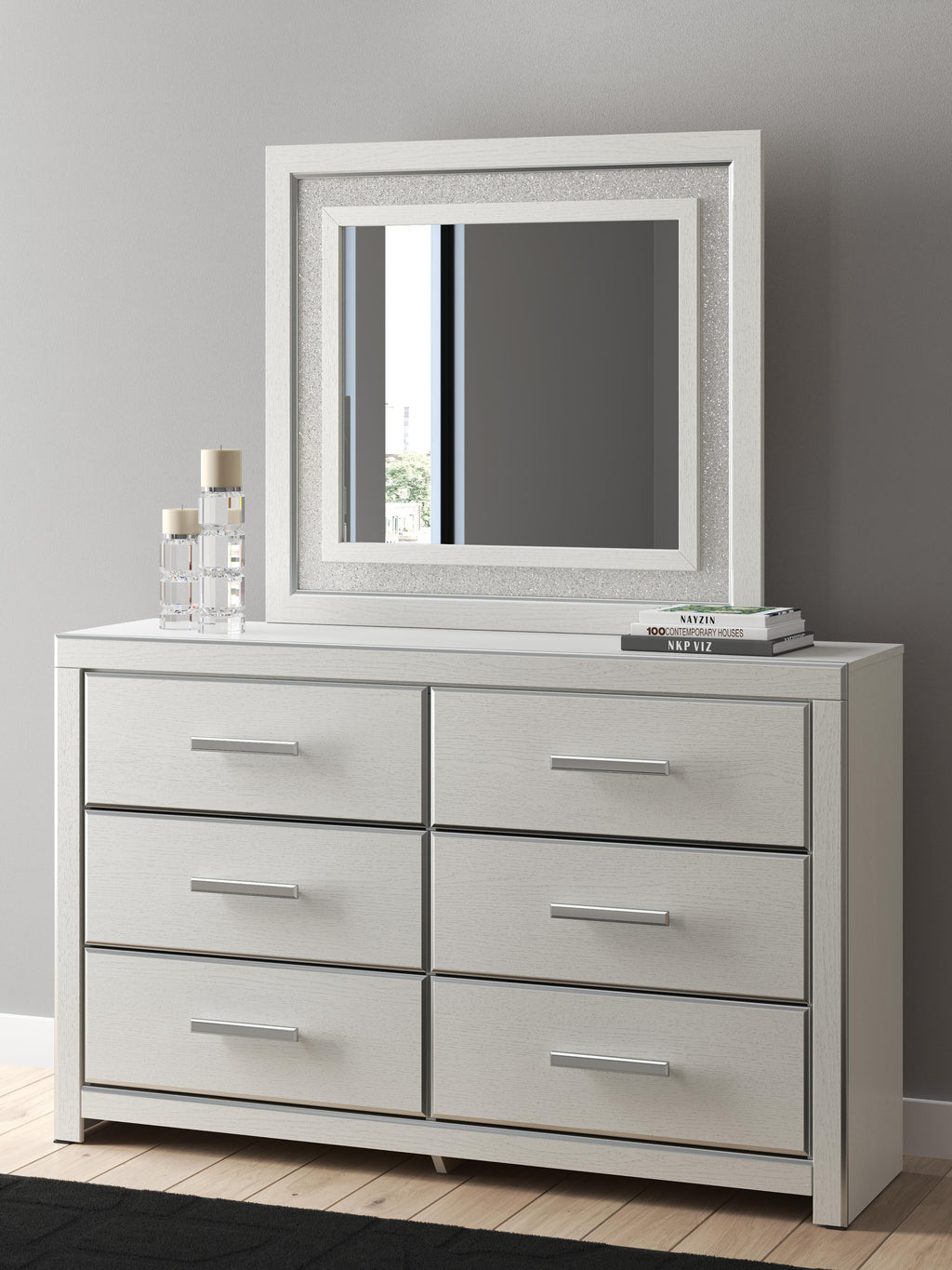 Zuraleus Dresser and Mirror (White)