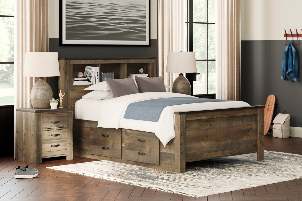 Trinell Bookcase Bed with 2 Storage Drawers