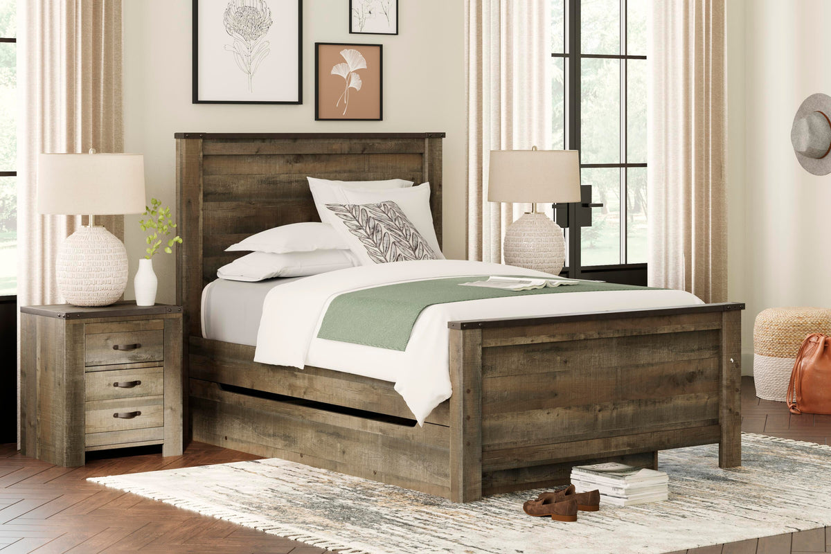 Trinell Panel Bed with 1 Large Storage Drawer