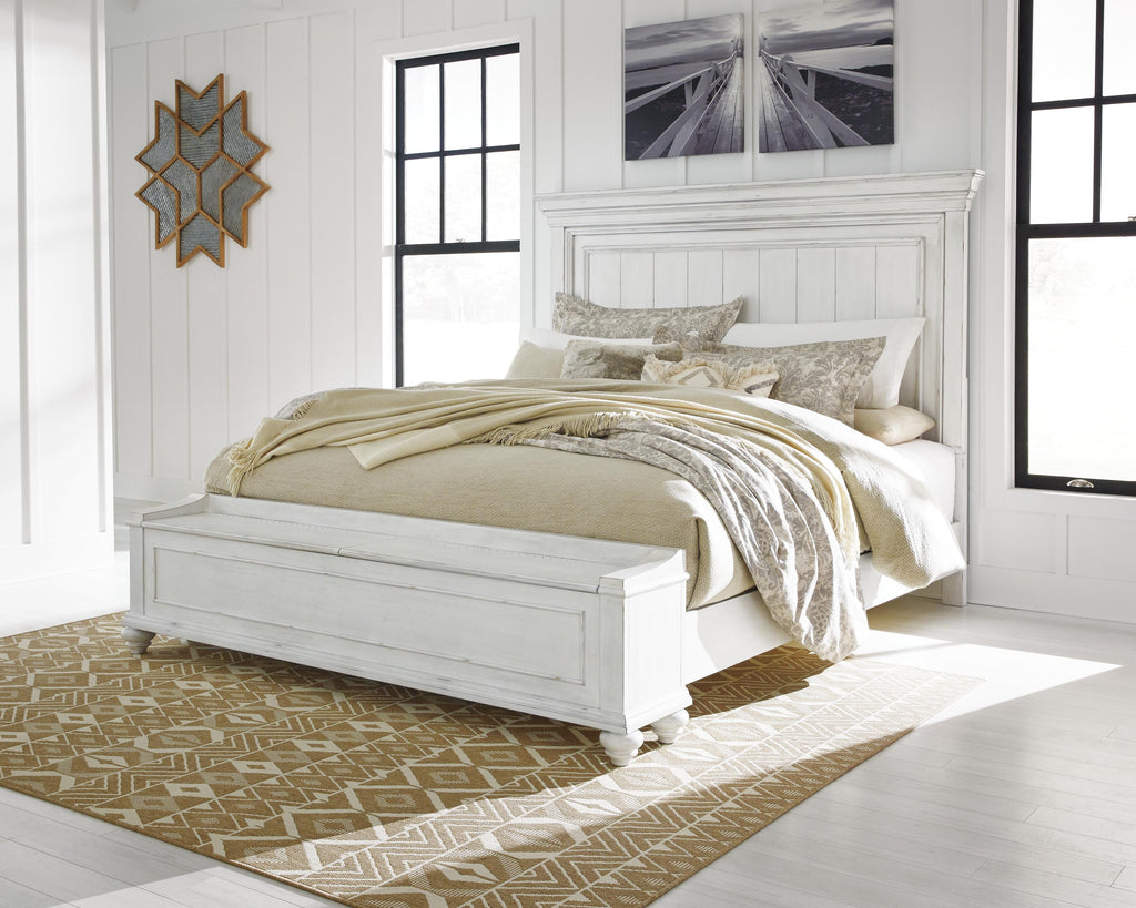 Kanwyn Panel Bed with Storage Bench