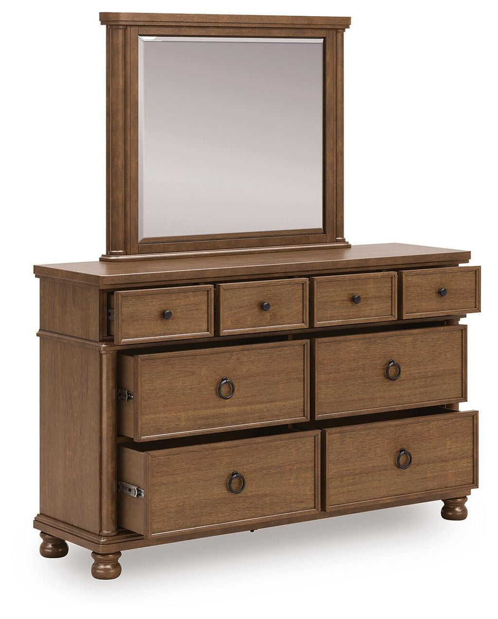 Rowlenstown Dresser and Mirror (Brown/Beige)