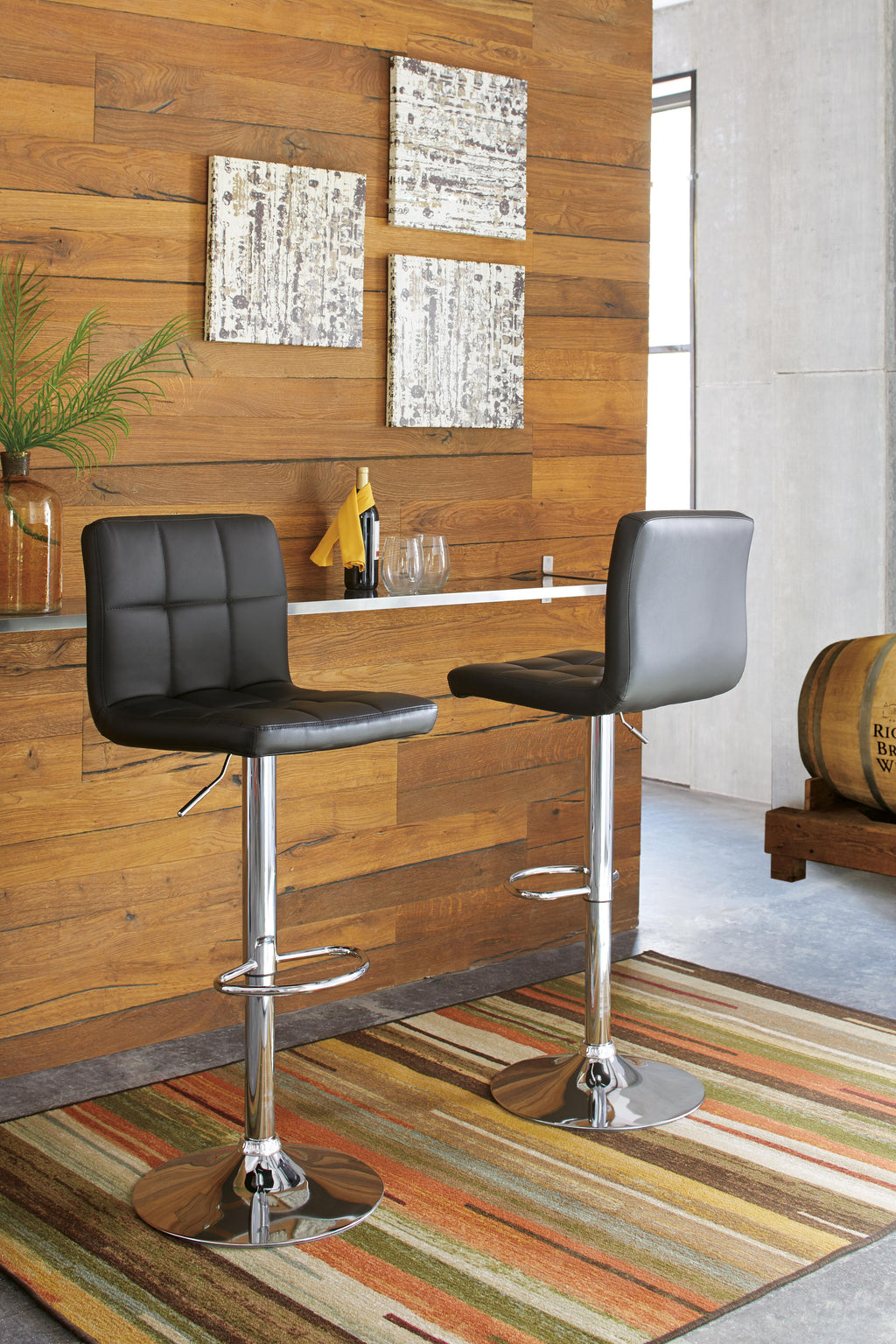 Bellatier Adjustable Height Bar Stool (Black/Gray)