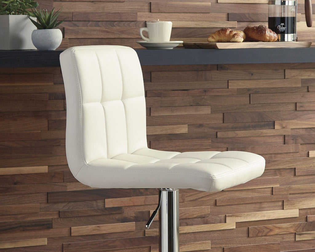 Bellatier Adjustable Height Bar Stool (White)