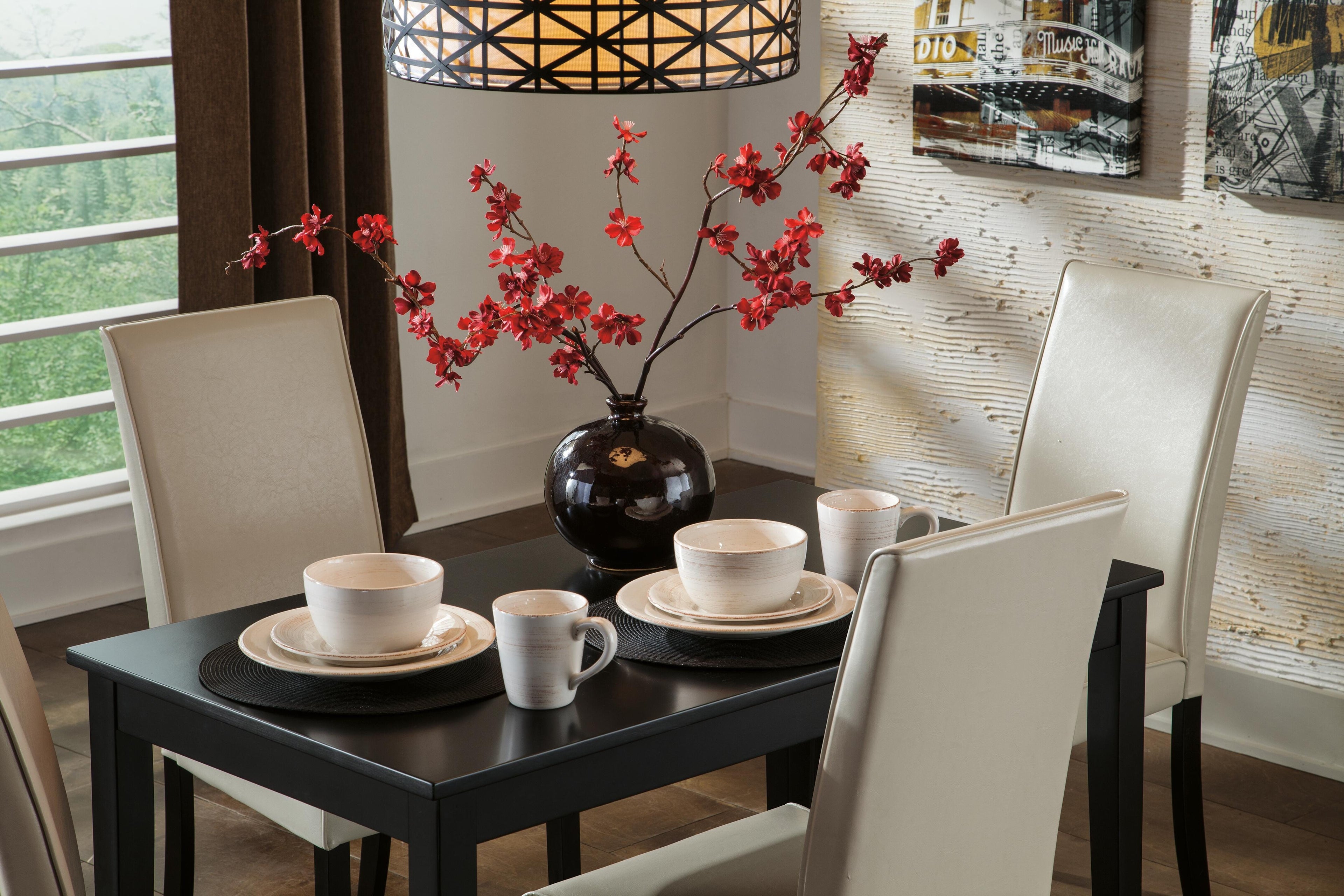 Kimonte Dining Table and 4 Chairs (Set of 5)