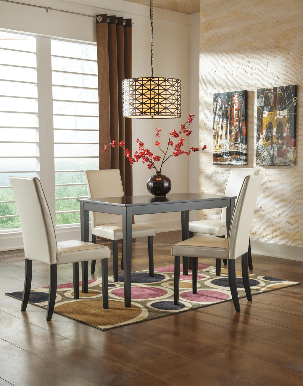Kimonte Dining Table and 4 Chairs (Set of 5)
