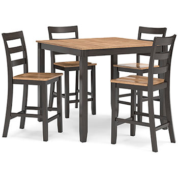 Gesthaven Counter Height Dining Table and 4 Barstools