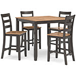 Gesthaven Counter Height Dining Table and 4 Barstools