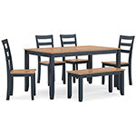 Gesthaven Dining Table with 4 Chairs and Bench