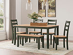 Gesthaven Dining Table with 4 Chairs and Bench
